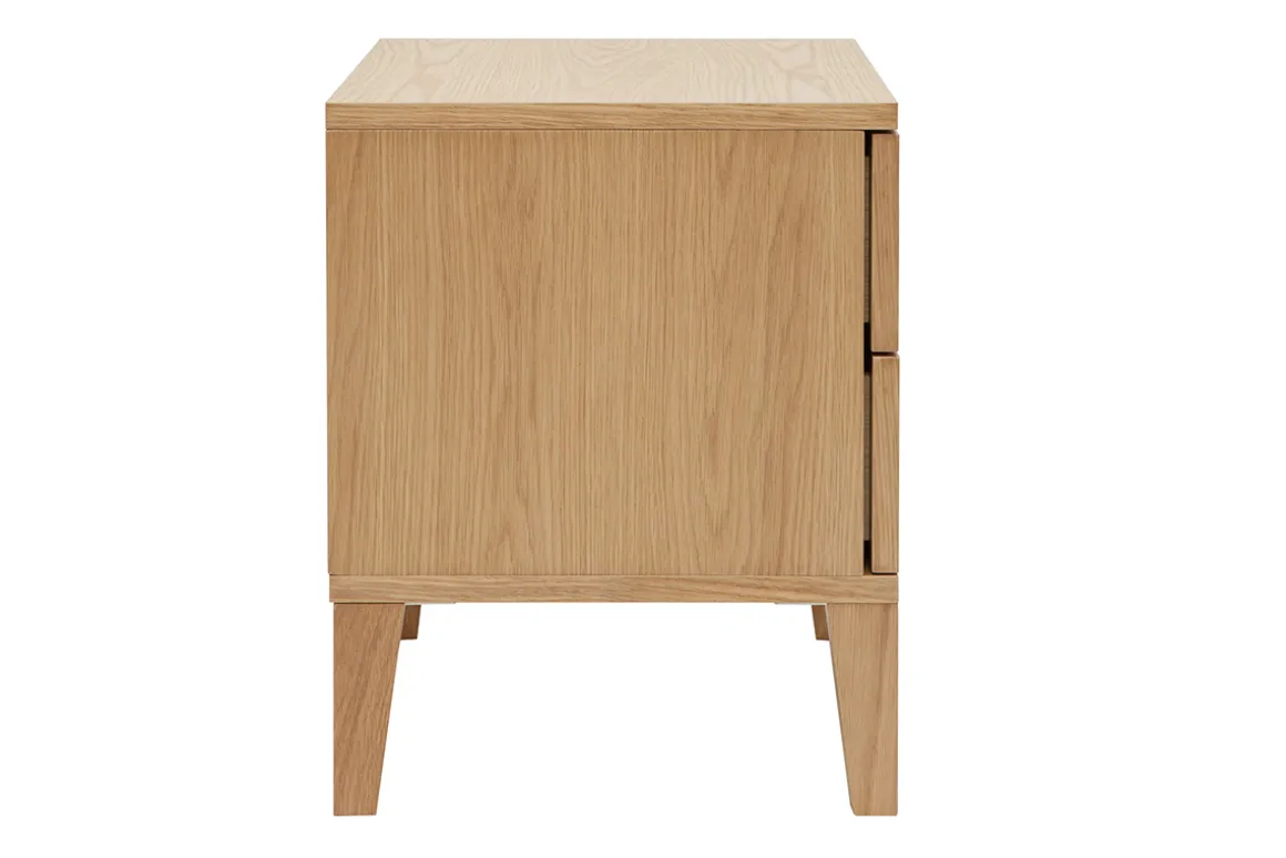 Best Sale Miliboo Set de 2 mesillas de noche nórdicas con almacenaje y 2 cajones de madera de roble claro 50 cm FREDDY