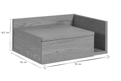 Fashion Miliboo Set de 2 mesillas de noche de pared con acabado roble claro con cajón 40 cm NASTY