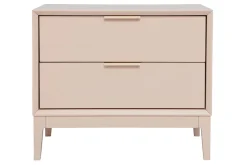 Best Sale Miliboo Set de 2 mesillas de noche rosa y metal dorado con almacenaje 60 cm GIANA
