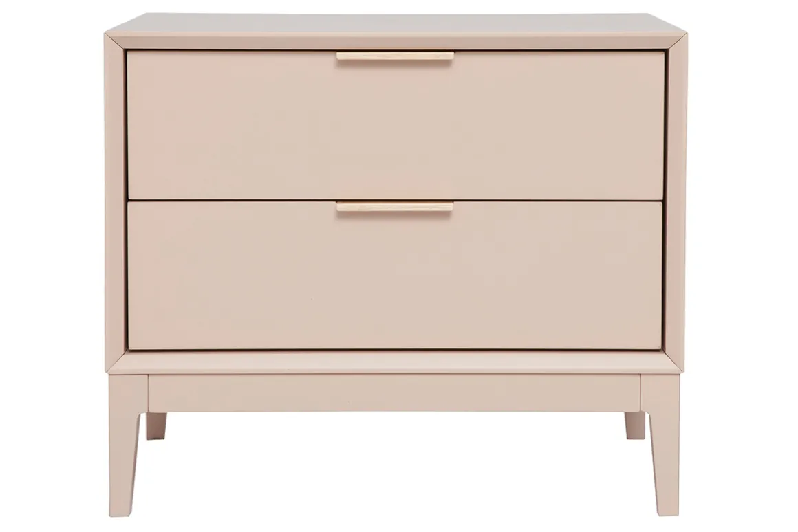 Best Sale Miliboo Set de 2 mesillas de noche rosa y metal dorado con almacenaje 60 cm GIANA