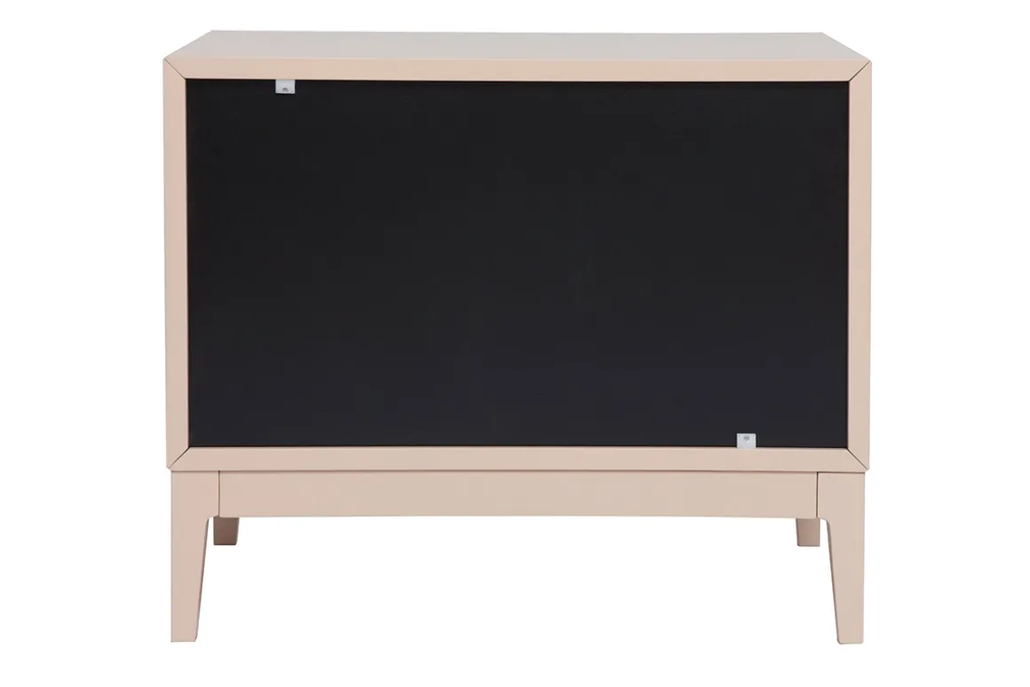 Best Sale Miliboo Set de 2 mesillas de noche rosa y metal dorado con almacenaje 60 cm GIANA