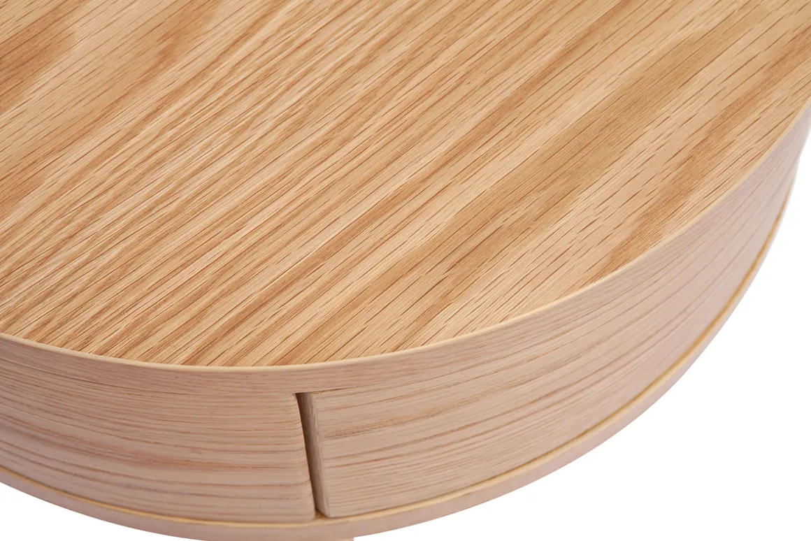 Best Sale Miliboo Set de 2 mesillas de noche redondas de madera clara con cajón 45 cm JUDITH