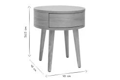 Best Sale Miliboo Set de 2 mesillas de noche redondas de madera clara con cajón 45 cm JUDITH
