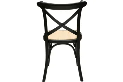 Flash Sale Miliboo Set de 2 sillas bistrot de madera negra y ratán MARCEL