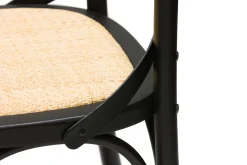 Flash Sale Miliboo Set de 2 sillas bistrot de madera negra y ratán MARCEL