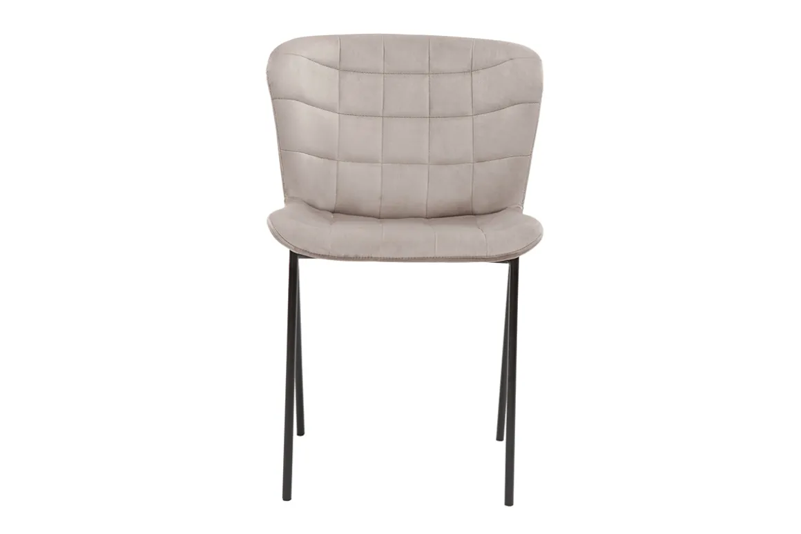 Best Sale Miliboo Set de 2 sillas de diseño de terciopelo color topo y metal negro SAIGA