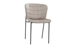 Best Sale Miliboo Set de 2 sillas de diseño de terciopelo color topo y metal negro SAIGA