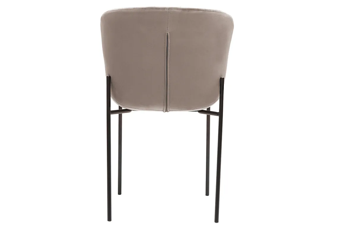 Best Sale Miliboo Set de 2 sillas de diseño de terciopelo color topo y metal negro SAIGA