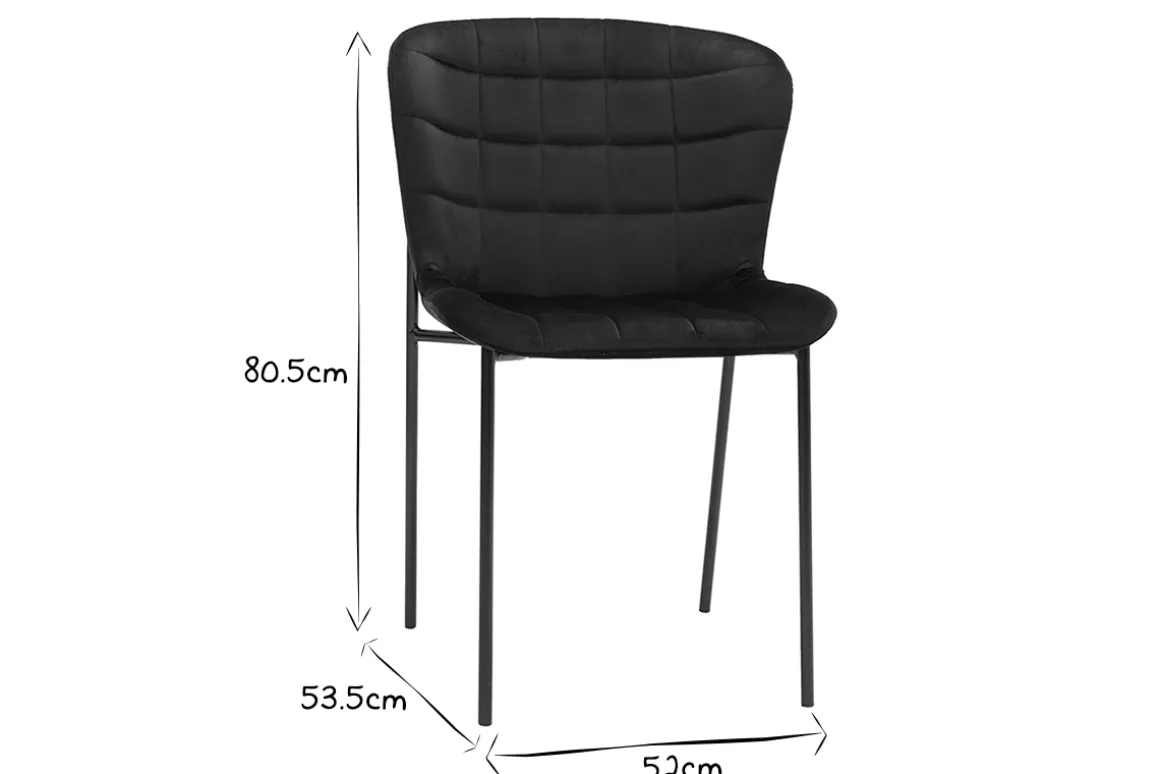 Best Sale Miliboo Set de 2 sillas de diseño de terciopelo color topo y metal negro SAIGA