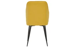 Shop Miliboo Set de 2 sillas de diseño de tejido efecto aterciopelado amarillo mostaza con patas de metal negro FANETTE