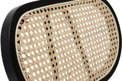 Best Sale Miliboo Set de 2 sillas de diseño de borreguillo blanco roto, metal negro y rejilla de ratán natural TOLMA