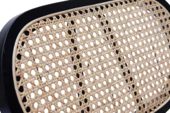 Outlet Miliboo Set de 2 sillas de diseño de terciopelo terracota, metal negro y rejilla de ratán natural TOLMA