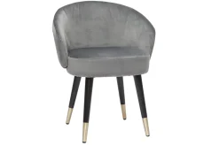 Store Miliboo Set de 2 sillas de diseño de terciopelo gris y patas de metal negro BRIZO