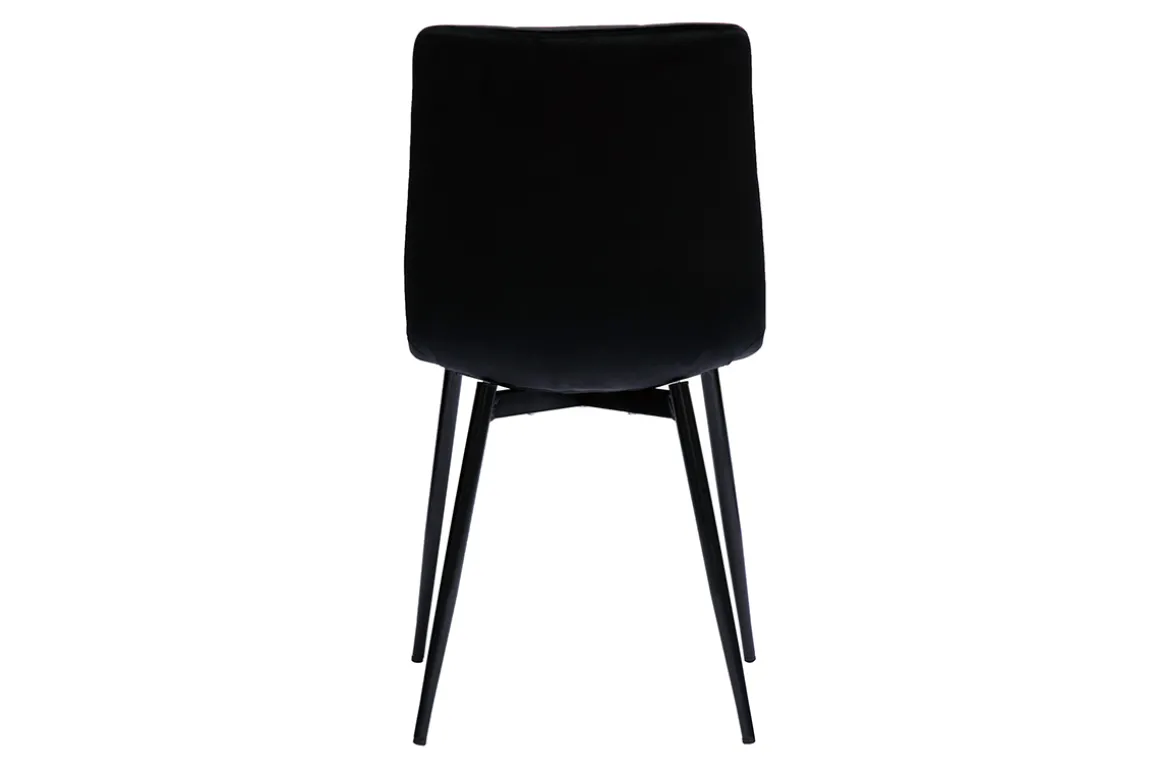 Clearance Miliboo Set de 2 sillas de diseño de terciopelo negro y metal negro MAXWELL