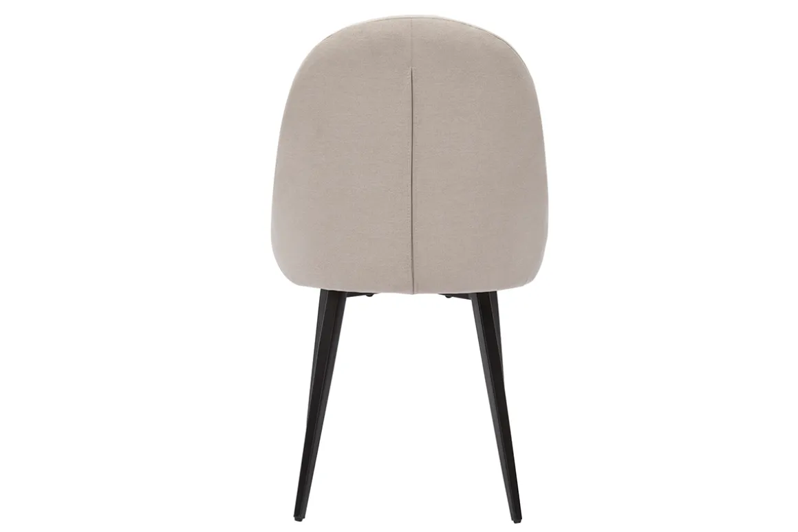 Clearance Miliboo Set de 2 sillas de diseño de tela efecto aterciopelado beige y metal negro REEZ
