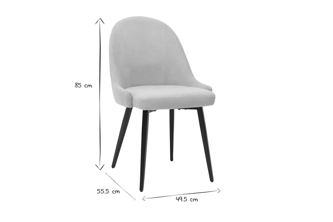 Clearance Miliboo Set de 2 sillas de diseño de tela efecto aterciopelado beige y metal negro REEZ