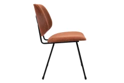 Cheap Miliboo Set de 2 sillas de diseño de tejido efecto aterciopelado terracota y metal negro BARNET