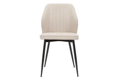 Best Miliboo Set de 2 sillas de diseño de tejido efecto aterciopelado beige y metal negro FANETTE