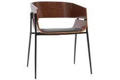 Store Miliboo Set de 2 sillas de diseño de madera oscura y metal negro WESS