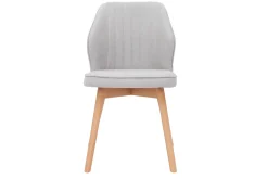 Shop Miliboo Set de 2 sillas de diseño de tela efecto aterciopelado gris y madera clara maciza FANETTE