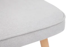 Shop Miliboo Set de 2 sillas de diseño de tela efecto aterciopelado gris y madera clara maciza FANETTE