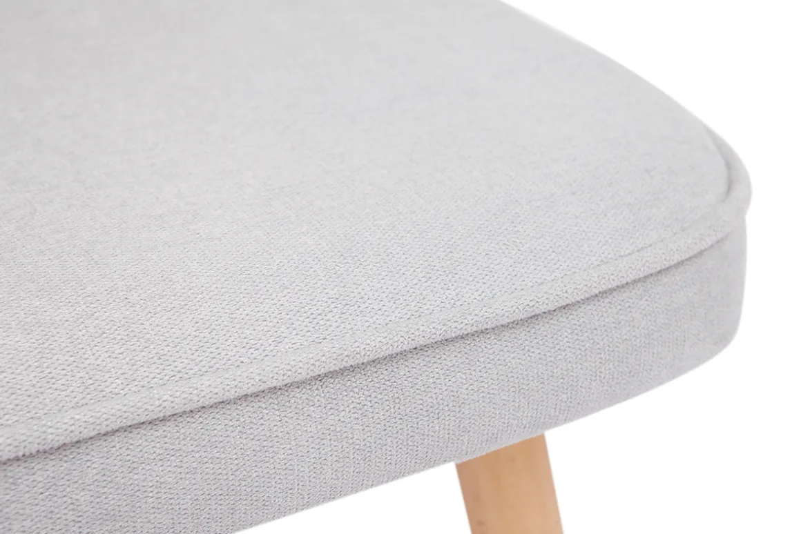 Shop Miliboo Set de 2 sillas de diseño de tela efecto aterciopelado gris y madera clara maciza FANETTE