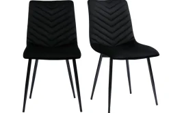 New Miliboo Set de 2 sillas de diseño de terciopelo negro y metal negro PUMPKIN
