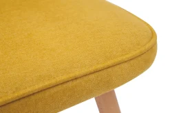 Discount Miliboo Set de 2 sillas de diseño de tela efecto aterciopelado amarillo mostaza con patas de madera clara maciza FANETTE