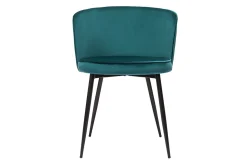 Cheap Miliboo Set de 2 sillas de diseño de terciopelo azul petróleo y metal negro SERIF
