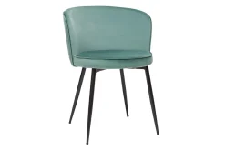 Hot Miliboo Set de 2 sillas de diseño de terciopelo verde celadón y metal negro SERIF