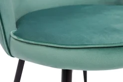 Hot Miliboo Set de 2 sillas de diseño de terciopelo verde celadón y metal negro SERIF