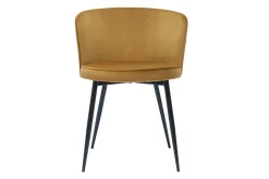Fashion Miliboo Set de 2 sillas de diseño de terciopelo bronce y metal negro SERIF