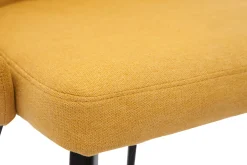 Flash Sale Miliboo Set de 2 sillas de diseño de tela efecto aterciopelado amarillo mostaza y metal negro REEZ