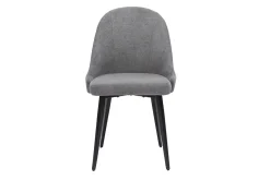 Clearance Miliboo Set de 2 sillas de diseño de tela efecto aterciopelado gris y metal negro REEZ