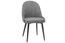 Clearance Miliboo Set de 2 sillas de diseño de tela efecto aterciopelado gris y metal negro REEZ