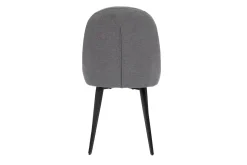 Clearance Miliboo Set de 2 sillas de diseño de tela efecto aterciopelado gris y metal negro REEZ