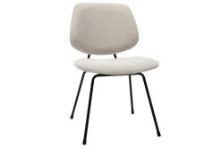 Store Miliboo Set de 2 sillas de diseño de tejido efecto aterciopelado beige y metal negro BARNET
