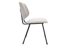 Store Miliboo Set de 2 sillas de diseño de tejido efecto aterciopelado beige y metal negro BARNET