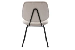 Store Miliboo Set de 2 sillas de diseño de tejido efecto aterciopelado beige y metal negro BARNET