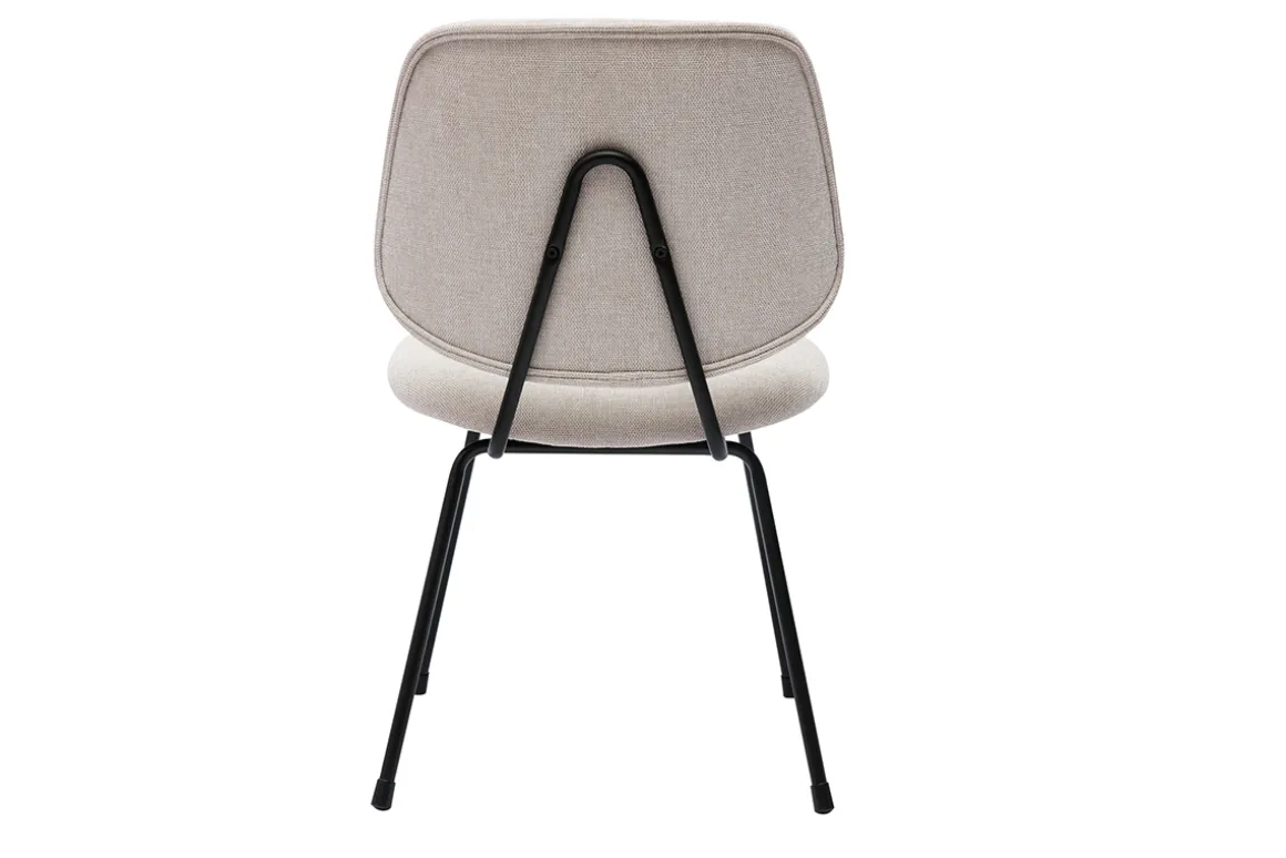 Store Miliboo Set de 2 sillas de diseño de tejido efecto aterciopelado beige y metal negro BARNET