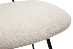 Store Miliboo Set de 2 sillas de diseño de tejido efecto aterciopelado beige y metal negro BARNET