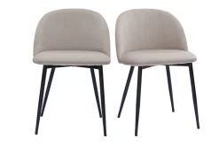 Hot Miliboo Set de 2 sillas de diseño de terciopelo color topo y metal negro CELESTE