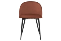 Best Sale Miliboo Set de 2 sillas de diseño de terciopelo color terracota y metal negro CELESTE