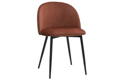 Best Sale Miliboo Set de 2 sillas de diseño de terciopelo color terracota y metal negro CELESTE
