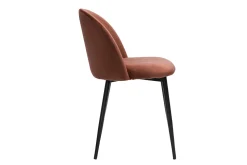 Best Sale Miliboo Set de 2 sillas de diseño de terciopelo color terracota y metal negro CELESTE