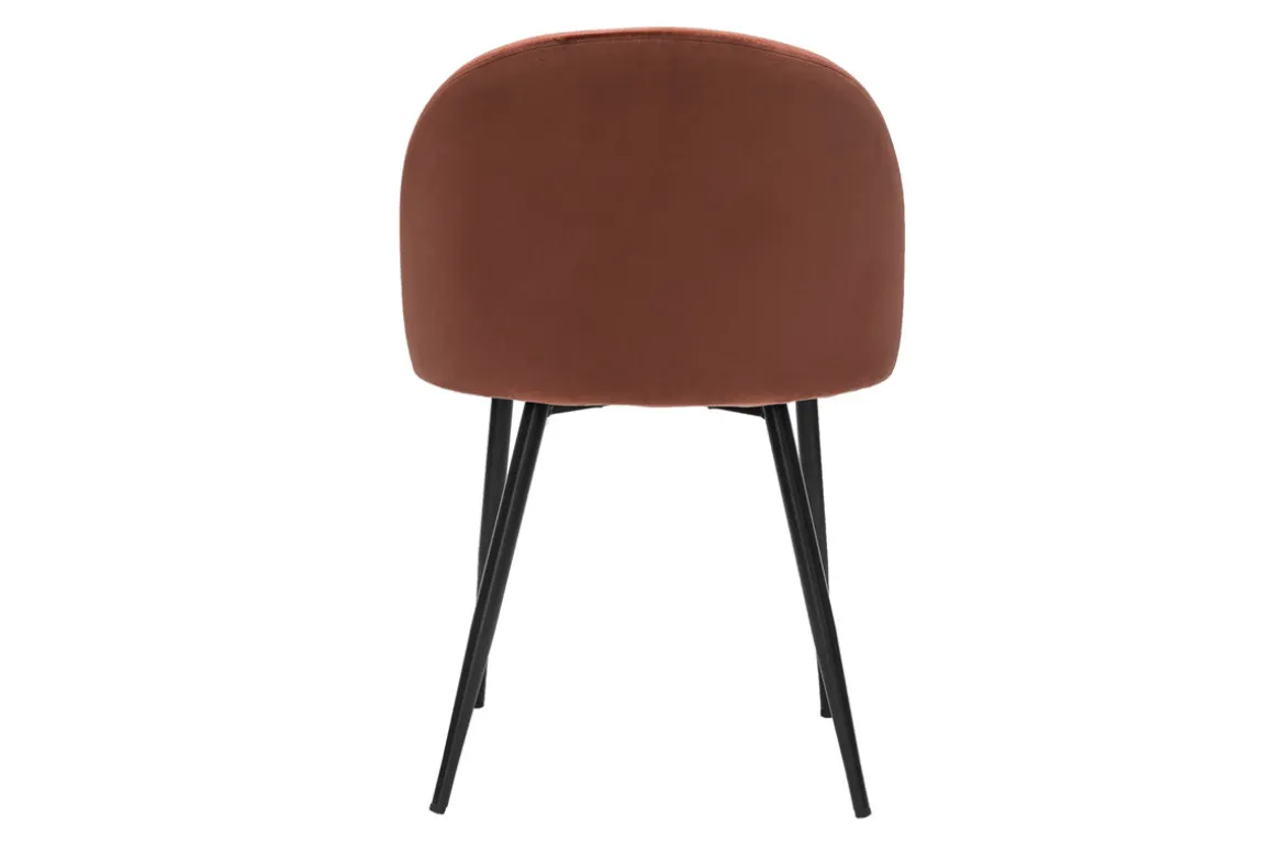Best Sale Miliboo Set de 2 sillas de diseño de terciopelo color terracota y metal negro CELESTE
