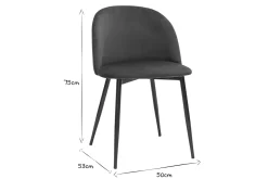 Cheap Miliboo Set de 2 sillas de diseño de terciopelo azul petróleo y metal negro CELESTE