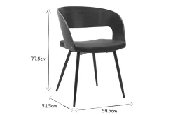 Sale Miliboo Set de 2 sillas de diseño de nogal oscuro con asiento y metal negro RIFF