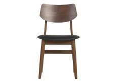 Flash Sale Miliboo Set de 2 sillas de diseño de madera oscura y negro ELION