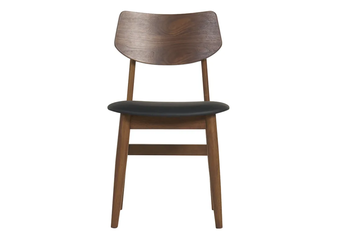 Flash Sale Miliboo Set de 2 sillas de diseño de madera oscura y negro ELION